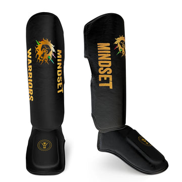 Warrior's Mindset Leather Shin Guards - Muay Thai & MMA - warriors mindset