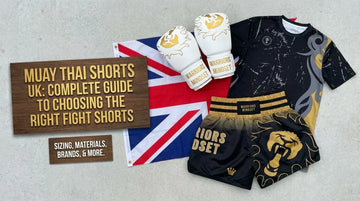 Warriors Mindset white Muay Thai shorts Lion Claw Series UK