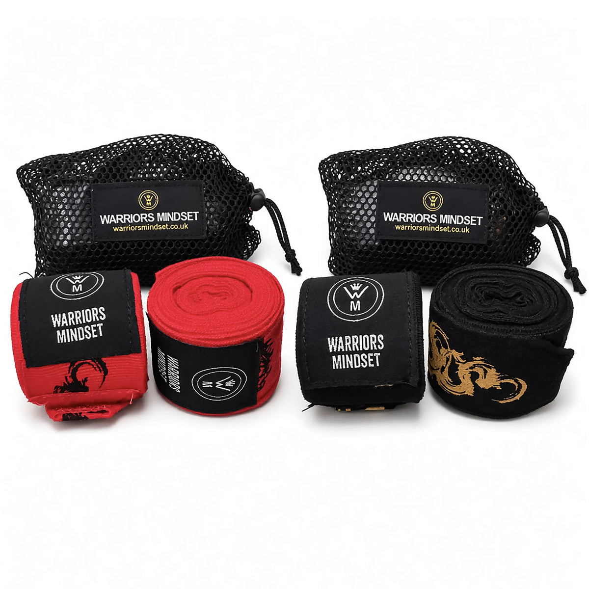 5M Boxing Hand Wraps with Mesh Wash Bag – Dragon Edition | Warriors Mindset
