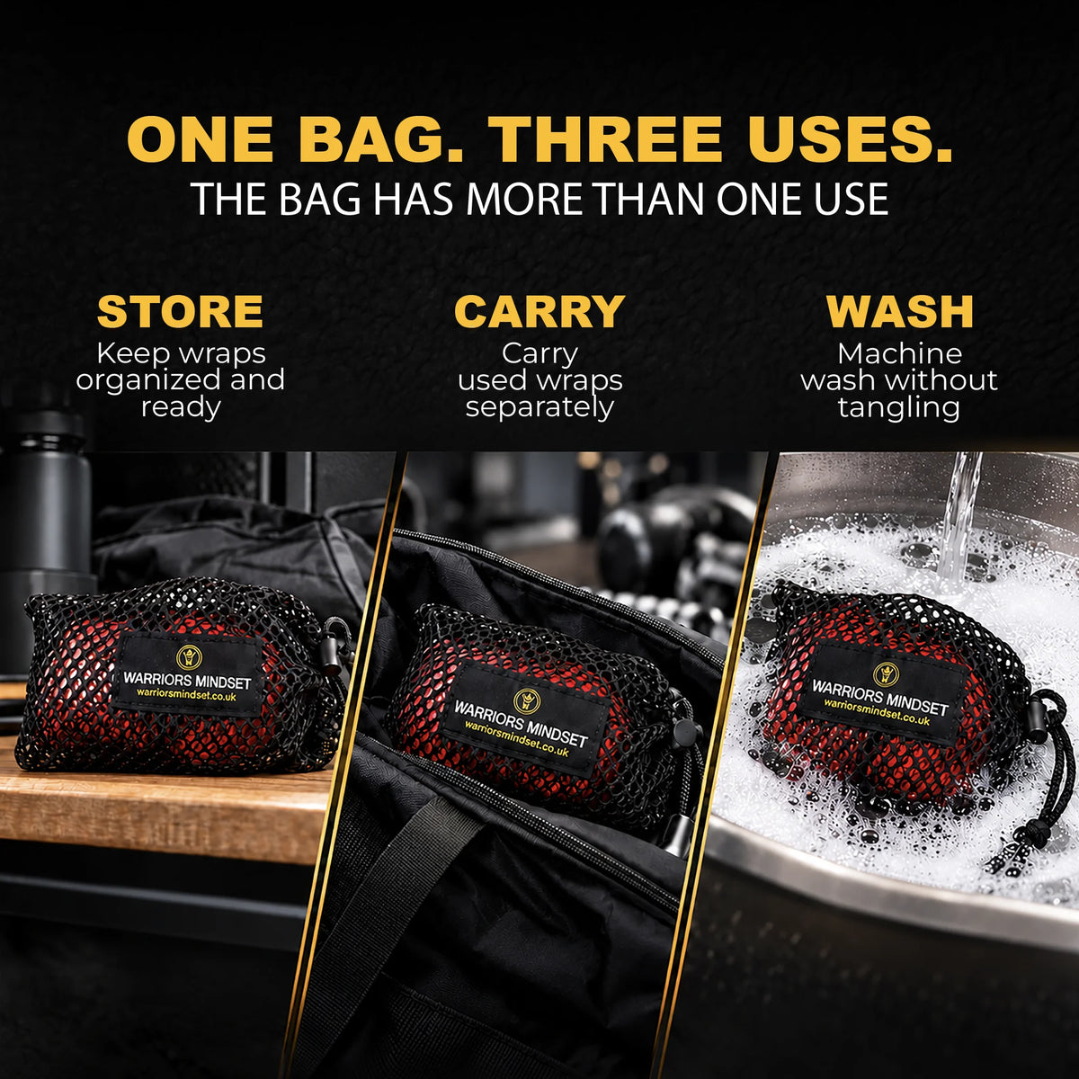 5M Boxing Hand Wraps with Mesh Wash Bag – Dragon Edition | Warriors Mindset