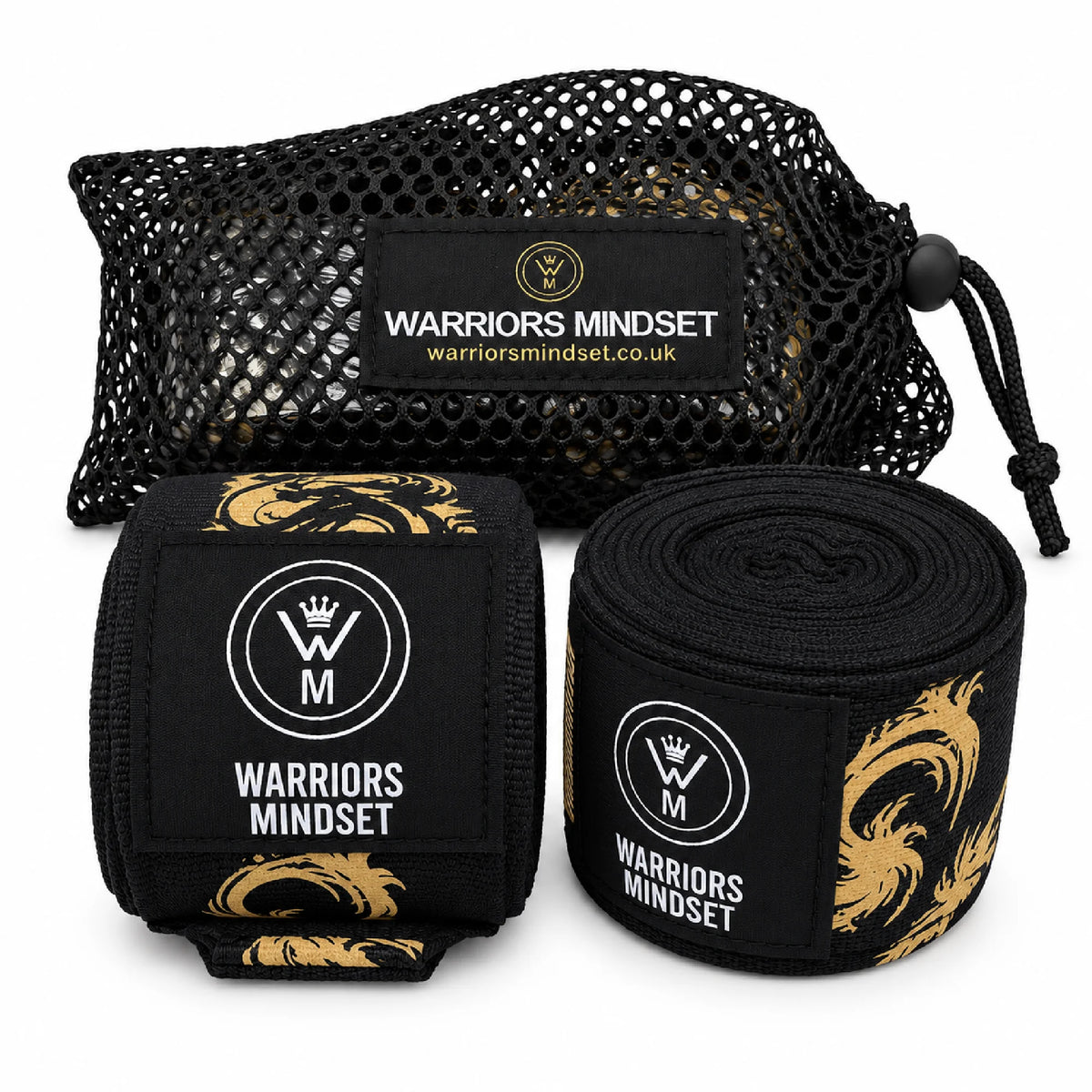 5M Boxing Hand Wraps with Mesh Wash Bag – Dragon Edition | Warriors Mindset