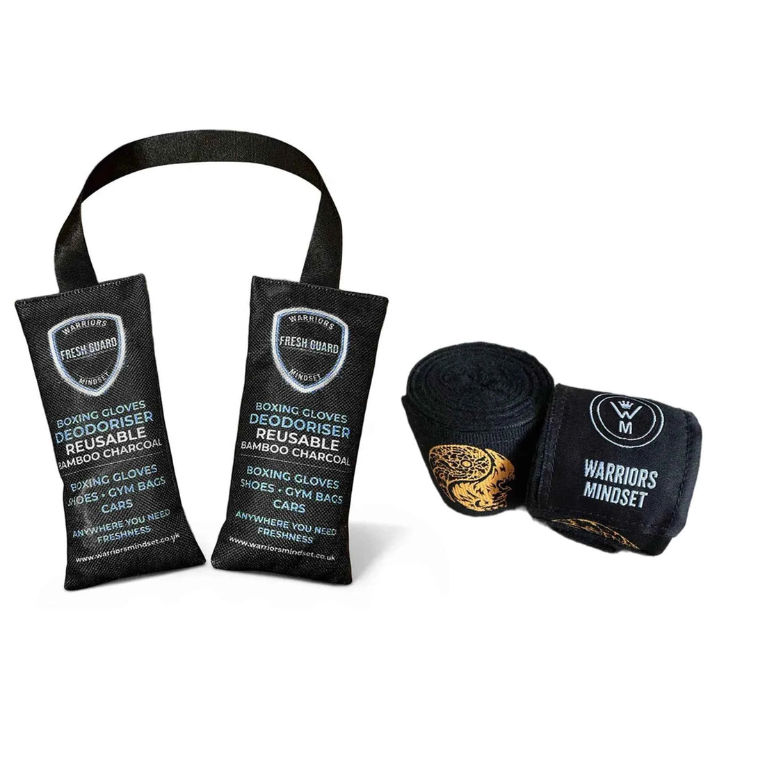 Fresh Guard + Hand Wraps Bundle — Bamboo Charcoal Deodoriser & 5M Lion Yin-Yang Wraps