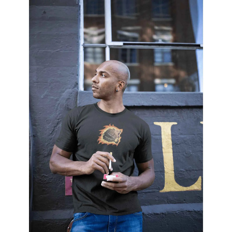 Leo zodiac guardian t-shirt featuring the lion symbol, Archangel Michael sigil and angel wings design by Warriors Mindset