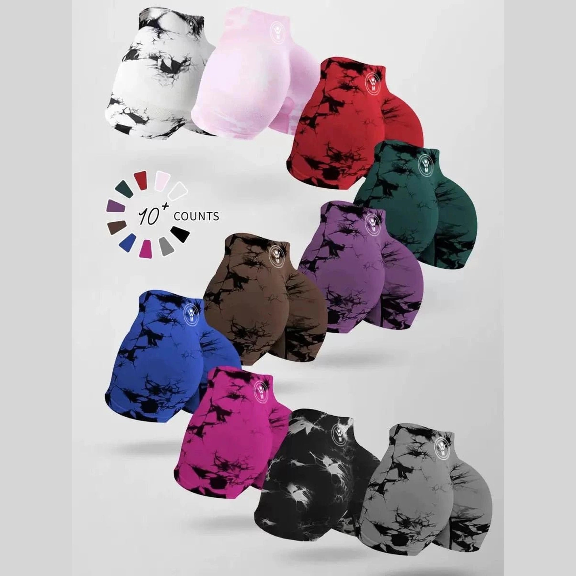 Marble Effect Seamless Scrunch Shorts (Four colours available) - warriors mindset