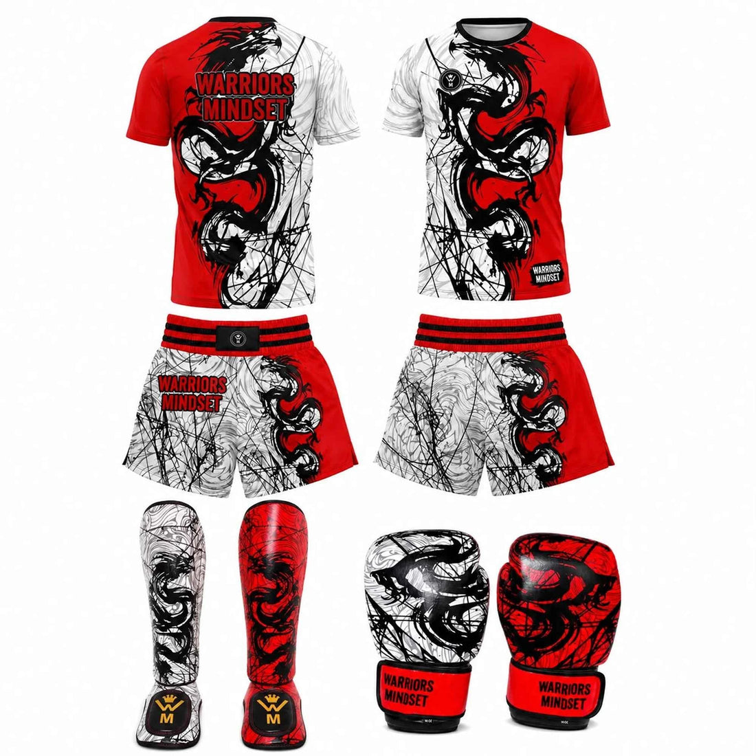 Warriors Mindset Dragon Complete Collection | T-Shirt, Shorts, Gloves & Shin Guards