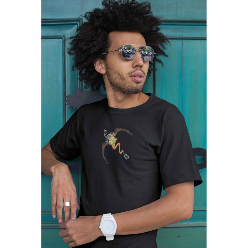 Sagittarius zodiac guardian t-shirt featuring the archer symbol, Archangel Michael sigil and angel wings design by Warriors Mindset