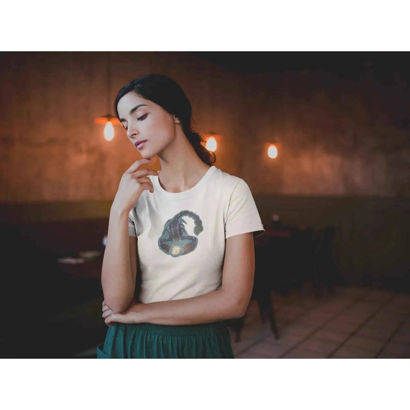 Scorpio zodiac guardian t-shirt featuring the scorpion symbol, Archangel Michael sigil and angel wings design by Warriors Mindset
