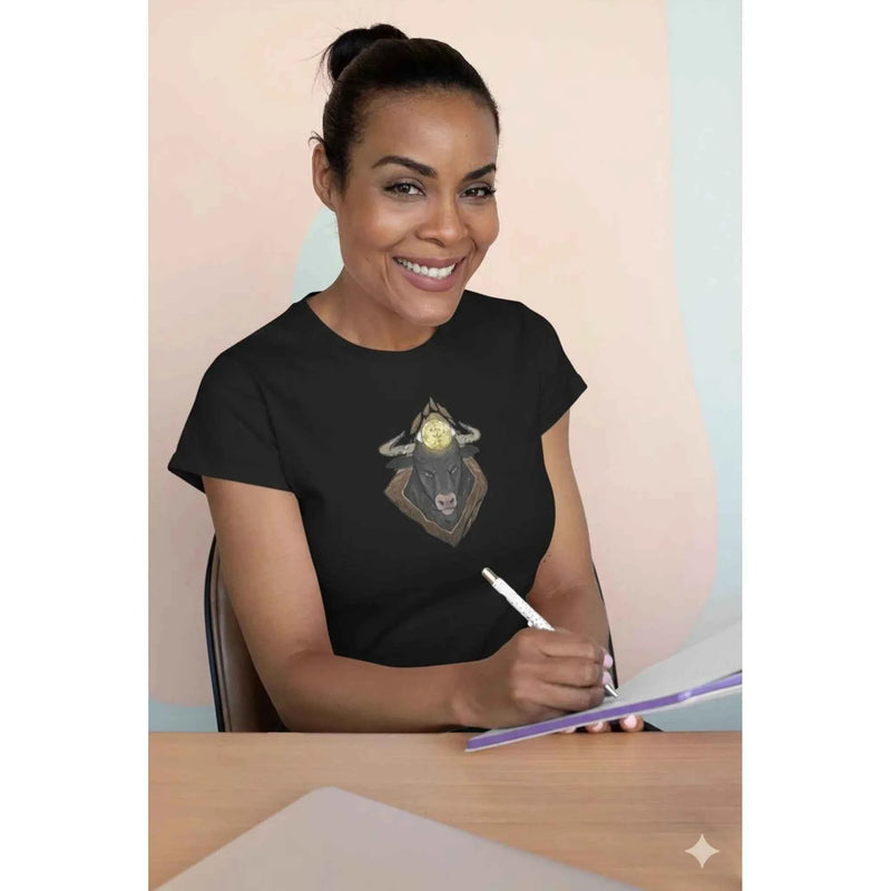 Taurus zodiac guardian t-shirt featuring the bull symbol, Archangel Michael sigil and angel wings design by Warriors Mindset