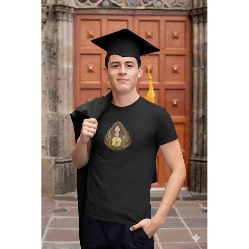 Virgo zodiac guardian t-shirt featuring the maiden symbol, Archangel Michael sigil and angel wings design by Warriors Mindset