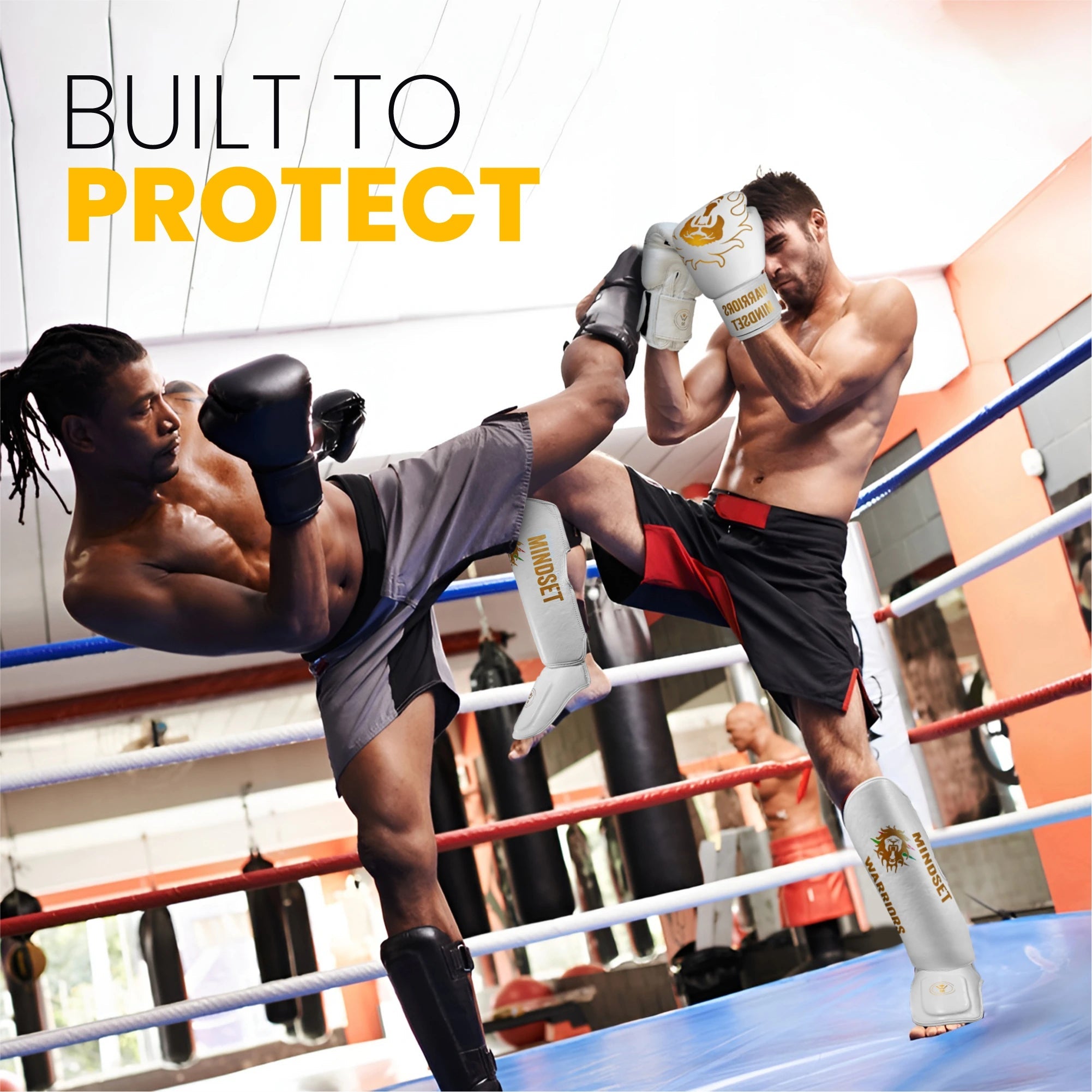 Warrior's Mindset Leather Shin Guards - Muay Thai & MMA - warriors mindset