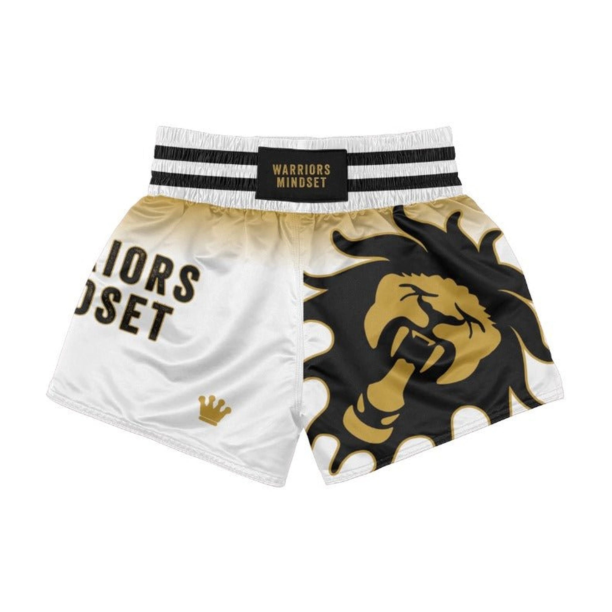 White Muay Thai Shorts - warriors mindset
