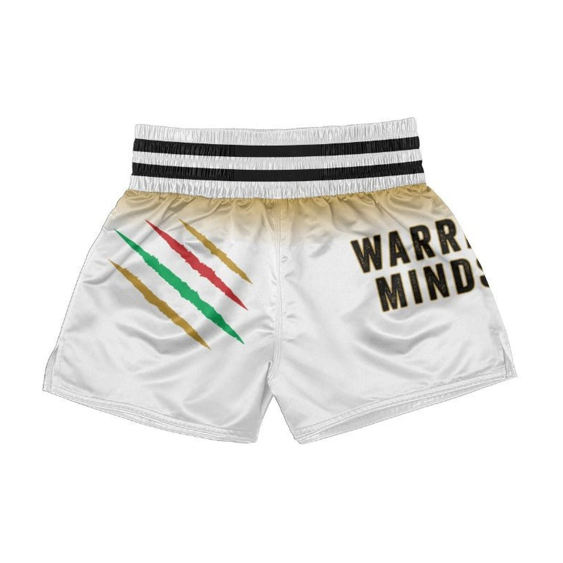 White Muay Thai Shorts - warriors mindset