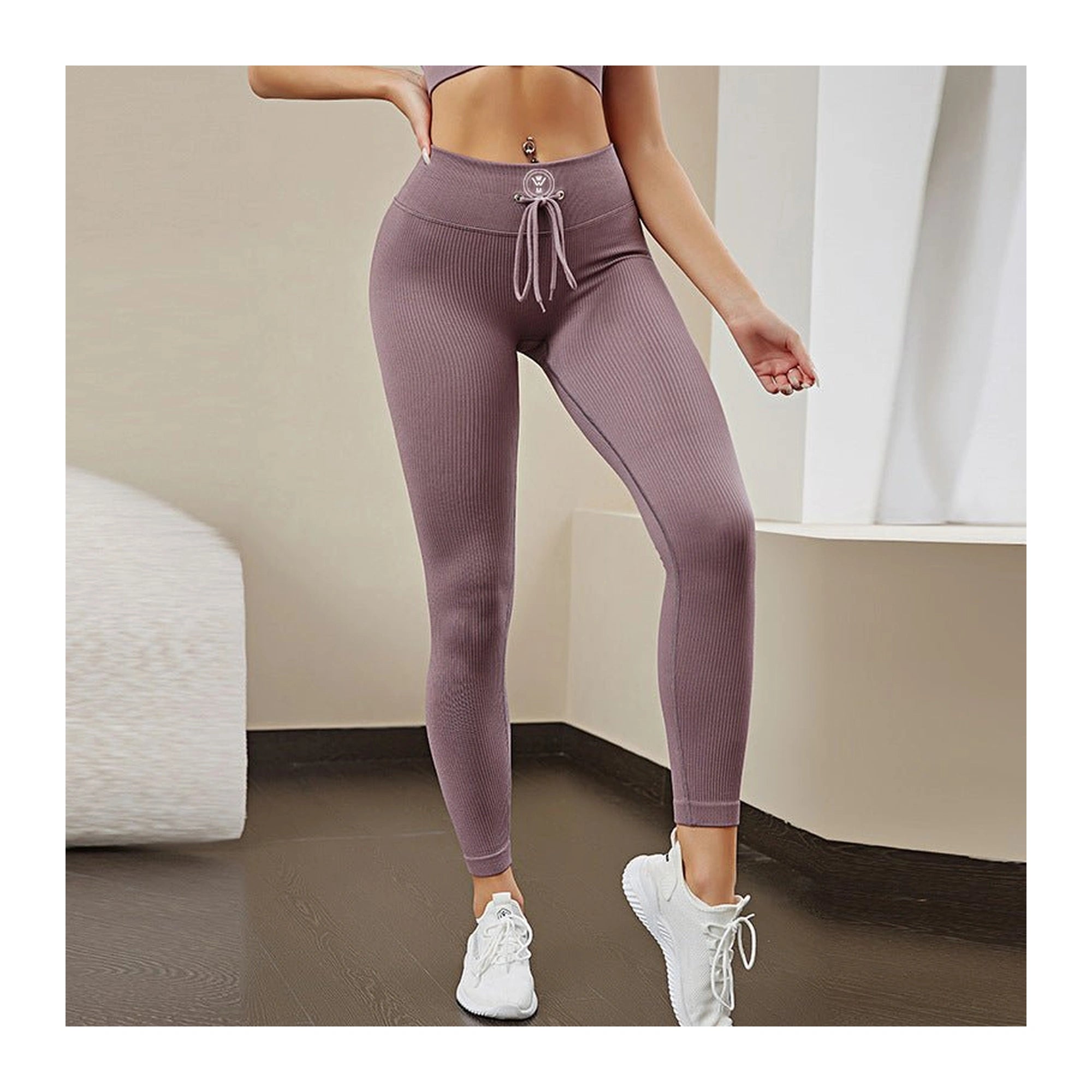 WM Seamless Activewear Set – High - Waist Leggings + Zip Sports Bra (Pink) - warriors mindset